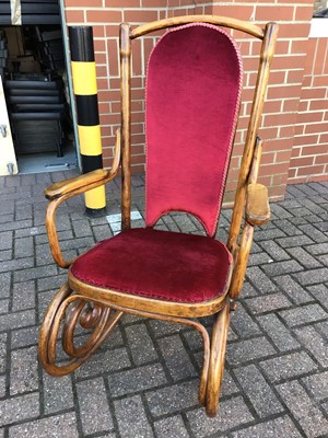 Lot 228 - Bentwood rocking elbow chair