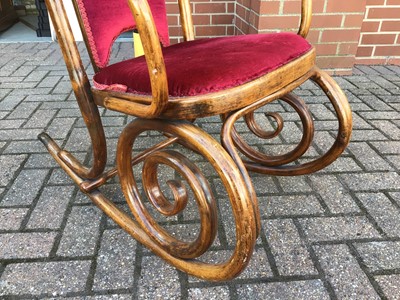 Lot 228 - Bentwood rocking elbow chair