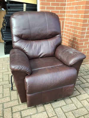 Lot 231 - Contemporary brown leather electric reclining armchair