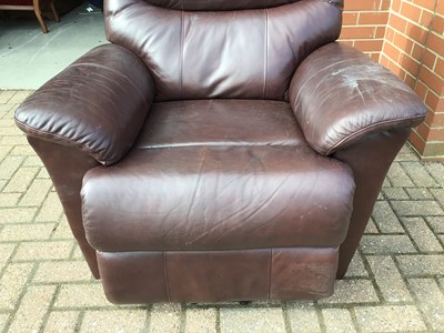 Lot 231 - Contemporary brown leather electric reclining armchair