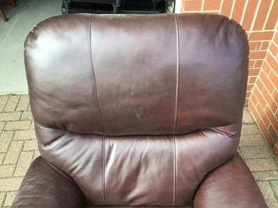 Lot 231 - Contemporary brown leather electric reclining armchair