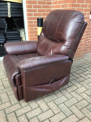 Lot 231 - Contemporary brown leather electric reclining armchair