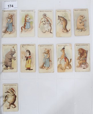 Lot 174 - Cigarette cards - W D & H O Wills Ltd 1896. 11 different Animals & Birds in fancy costume.