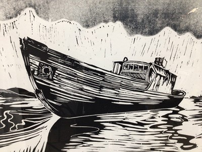 Lot 104 - Caroline Meigh (Contemporary) linocut - Beaumont Quay, signed and inscribed