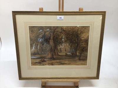 Lot 106 - Victorian watercolour - Eton from the playing fields, signed with initials and dated 1850