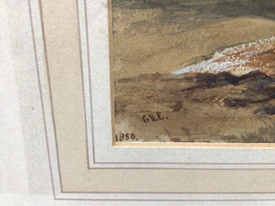 Lot 106 - Victorian watercolour - Eton from the playing fields, signed with initials and dated 1850