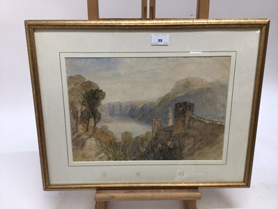 Lot 99 - Andrew Hunt (1796-1861) watercolour - View on the Rhine