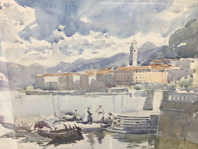 Lot 105 - Attributed to Charles Edward Rowbotham (exh. 1881-1913) watercolour - Lake Como