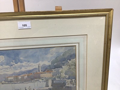 Lot 105 - Attributed to Charles Edward Rowbotham (exh. 1881-1913) watercolour - Lake Como