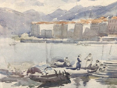 Lot 105 - Attributed to Charles Edward Rowbotham (exh. 1881-1913) watercolour - Lake Como