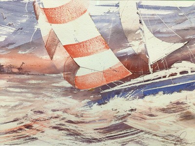 Lot 102 - Alan Paterson (contemporary) watercolour - sailing boat