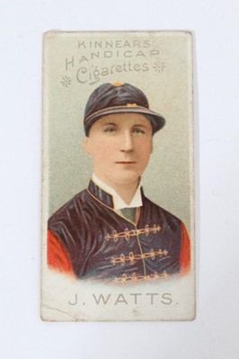 Lot 193 - Cigarette cards - Kinnear Ltd 1898. Jockeys (Large name). Single card - J Watts.