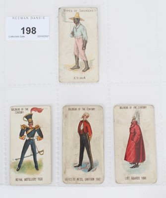 Lot 198 - Cigarette cards - 4 Hudden & Co scarce type cards, in generally poor condition.