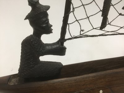 Lot 1845 - African carved wooden model of a fishing boat