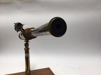 Lot 2274 - Lacquered brass library telescope on mahogany stand