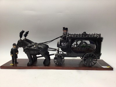 Lot 2207 - Good quality contemporary scratch build model of a Victorian Horse Drawn Hearse C.1895