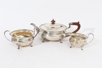 Lot 467 - Early 20th century silver three piece tea set by Elkington