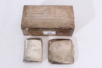 Lot 480 - Silver cigarette box and two others