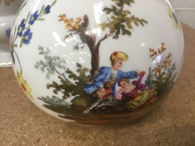 Lot 210 - Pair of Dresden vases and similar porcelain