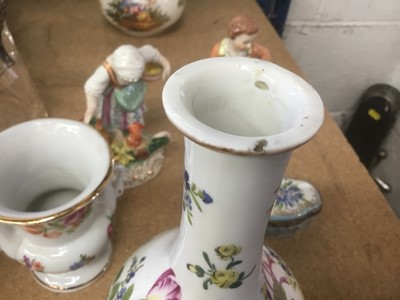 Lot 210 - Pair of Dresden vases and similar porcelain