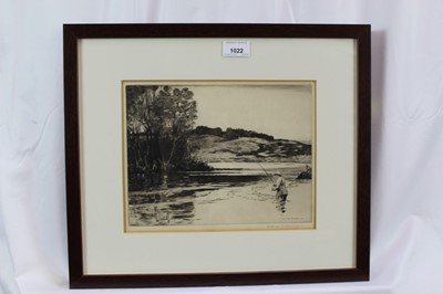 Lot 1022 - Norman Wilkinson, pair of etchings of fisherman, together with accompanying book