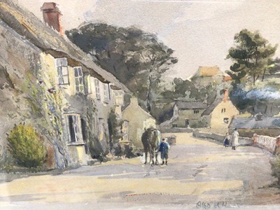 Lot 252 - Alfred H Hart, watercolour, street scene