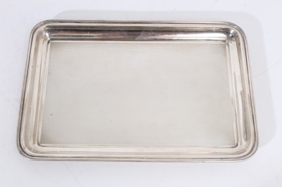 Lot 453 - 1960s silver tray with engine turned decoration