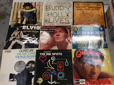 Lot 2059 - Case of LP records including The Beatles, The Who, Robert Plant, Marc Bolan, Stevie Wonder, Earth, Wind and Fire, Chic, Grandmaster Flash, The Crown Heightd, Affair and E.L.O. Also included in the...