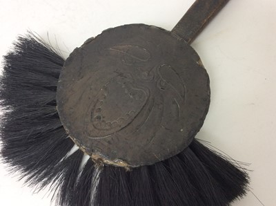 Lot 953 - Arts & Crafts Inglenook Fireplace brush in the form of the man in the moon