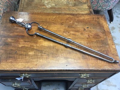 Lot 2394 - Pair of Georgian steel fire irons