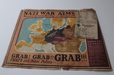 Lot 642 - Second World War British Propaganda poster 'Nazi War Aims 1937', measuring 56 x 44cm overall