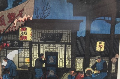 Lot 1200 - *Elizabeth Keith, woodcut - Night Scene, Peking