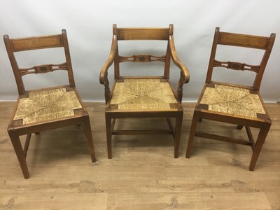 Lot 1361 - Set of eight mid 19th century oak country dining chairs