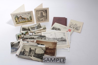 Lot 1256 - An album of saucy postcards together with another postcard album and some loose