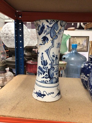 Lot 77 - 18th century delft sleeve vase