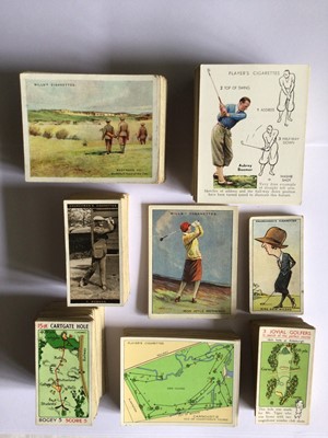 Lot 220 - Cigarette cards selection of golfing cards including Players Golf (large card) (113), Championship Golf Courses (large card) (38), Wills Golfing (large card) (92), Famous Golfers (large card) (7),...