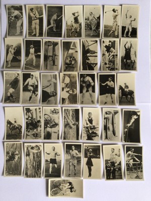 Lot 229 - Major Drapkin & Co, Sporting Celebrities in Action (set 36 including withdrawn card No18 and Bobby Jones golf card VG-EX