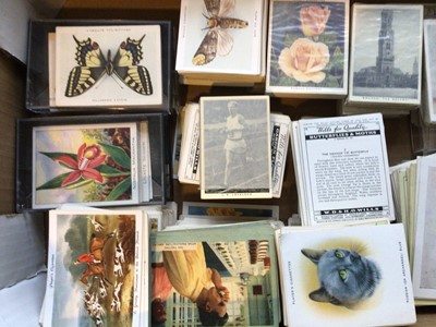 Lot 236 - Cigarette cards selection of large cards sets and odds incl Players Artillery in Action, Dogs, British Livestock, Old Hunting Prints, Cats, Wills Old Inns, Roses, Butterflies and Moths, British Spo...