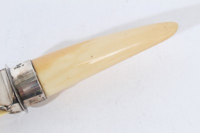 Lot 383 - Silver mounted ivory page turner