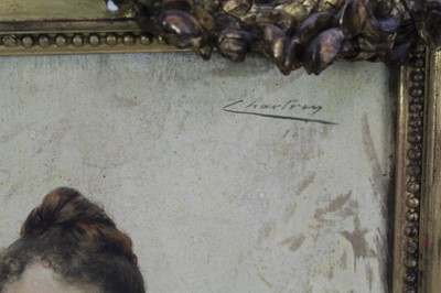 Lot 1088 - Theobald Chartran (1849-1907) oil on panel - portrait of a seated lady