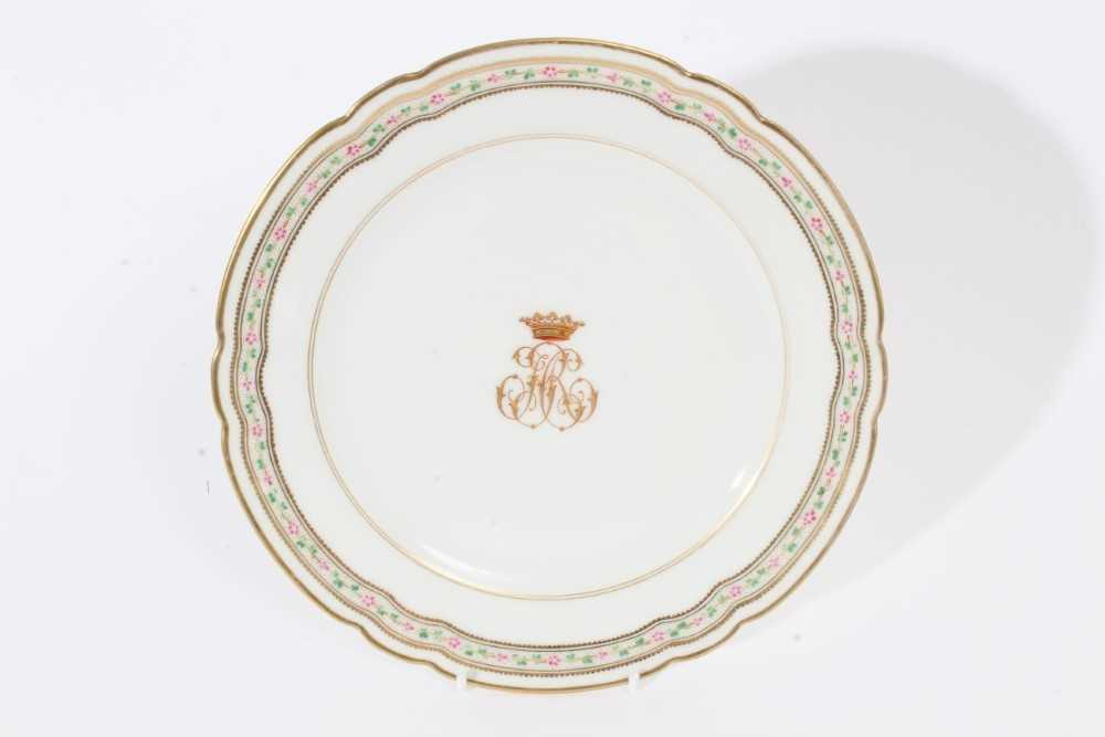 Lot 56 - French porcelain plate with gilt crown and initials to centre