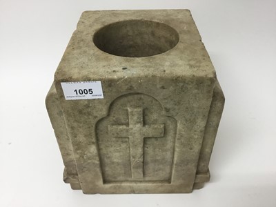 Lot 338 - 1930s carved stone grave side vase holder