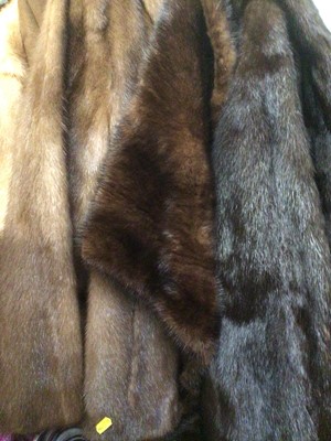 Lot 1923 - 1950s/60s Mink Coat, wrap and jacket plus three fur hats from the same period.