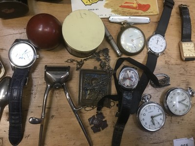 Lot 188 - Collection of vertu items including opera glasses, fob watches, ceramics, agate box etc
