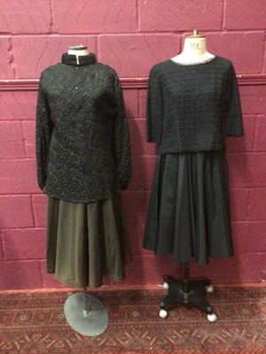 Lot 1905 - Selection of vintage separates including 1950s full skirts, black lace top by Selfridge's, black evening top by Matisse, skirts by Dereta and others.