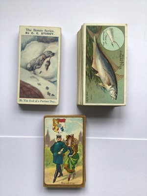 Lot 244 - Cigarette cards selection of sets including Singleton & Cole Bonzo Series, Cohen Weenen Nations (descriptive). Wills Fish & Bait, locomotives & rolling stock, Players butterflies & moths, Riders of...