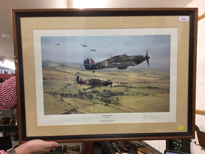 Lot 676 - Robert Taylor signed Second World War aviation print 'Moral Support'