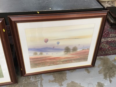 Lot 332 - Two watercolour studies of hot air balloons