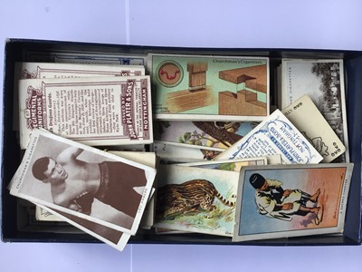 Lot 247 - Cigarette cards selection of sets and part sets to include large cards, Players, Wills, Churchmans, better items noted include Churchman Army Badges of Rank, Sectional cycling map, Boy Scouts, Will...