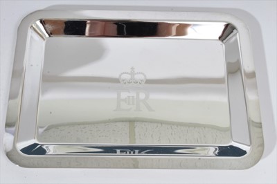 Lot 65 - H.M. Queen Elizabeth II 2007 staff Christmas present - Champagne flutes and tray cased